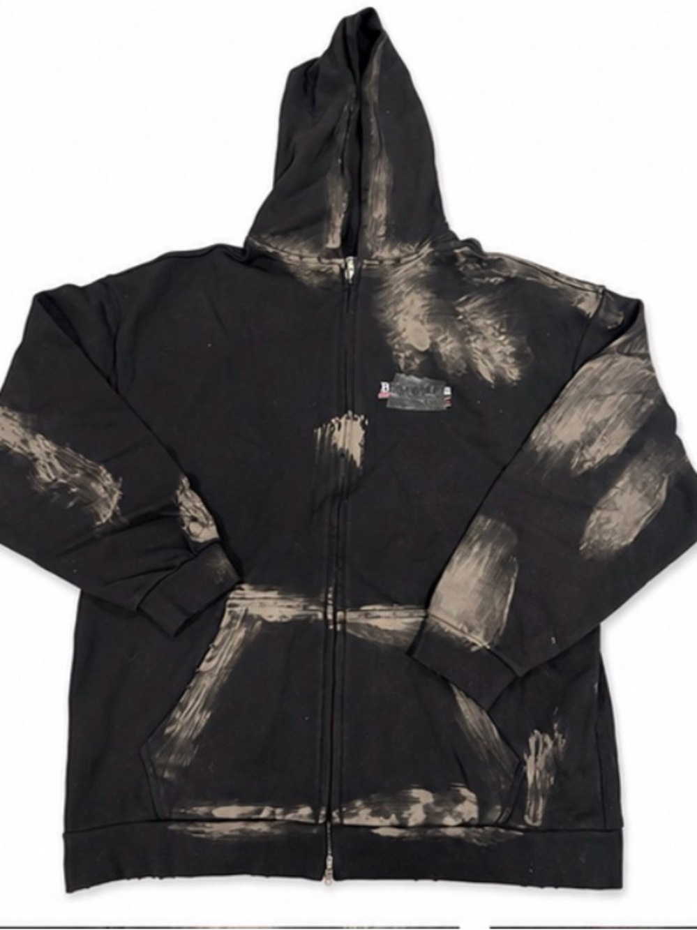 Balenciaga winter22 Black Tape Zip-Up Hoodie